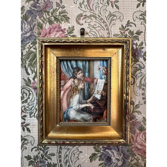 French Vintage Small Renoir Reproduction ‘Painting’ in Gilded Frame - Picture 1 of 3